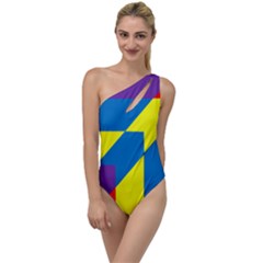 Colorful Red Yellow Blue Purple To One Side Swimsuit by Mariart