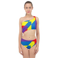 Colorful Red Yellow Blue Purple Spliced Up Two Piece Swimsuit by Mariart