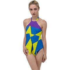 Colorful Red Yellow Blue Purple Go With The Flow One Piece Swimsuit by Mariart