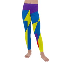 Colorful Red Yellow Blue Purple Kids  Lightweight Velour Leggings by Mariart