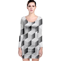 Cube Isometric Long Sleeve Bodycon Dress by Mariart