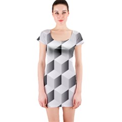 Cube Isometric Short Sleeve Bodycon Dress by Mariart