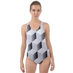 Cube Isometric Cut-out Back One Piece Swimsuit