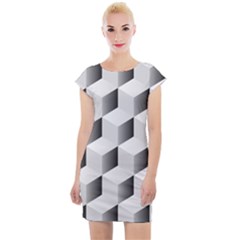 Cube Isometric Cap Sleeve Bodycon Dress by Mariart