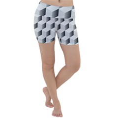 Cube Isometric Lightweight Velour Yoga Shorts by Mariart