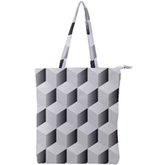 Cube Isometric Double Zip Up Tote Bag