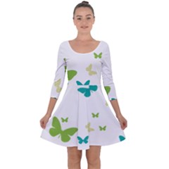 Butterfly Quarter Sleeve Skater Dress