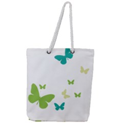 Butterfly Full Print Rope Handle Tote (large) by Mariart