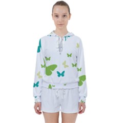 Butterfly Women s Tie Up Sweat by Mariart