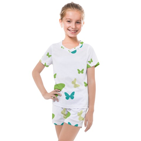 Butterfly Kids  Mesh Tee And Shorts Set by Mariart