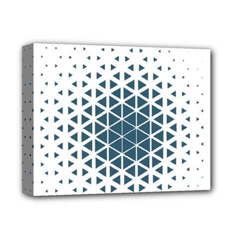 Business Blue Triangular Pattern Deluxe Canvas 14  X 11  (stretched) by Mariart