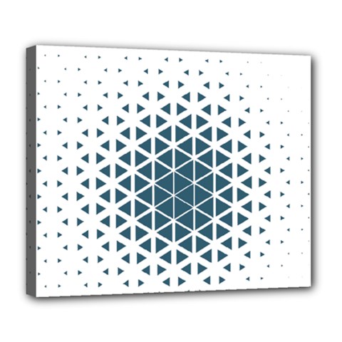 Business Blue Triangular Pattern Deluxe Canvas 24  X 20  (stretched) by Mariart