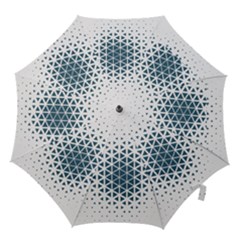 Business Blue Triangular Pattern Hook Handle Umbrellas (small) by Mariart