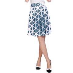 Business Blue Triangular Pattern A-line Skirt by Mariart