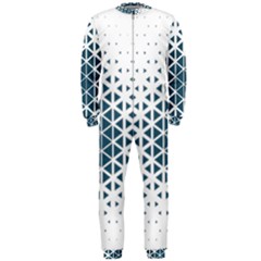 Business Blue Triangular Pattern Onepiece Jumpsuit (men)  by Mariart