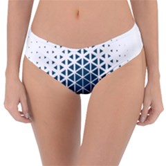 Business Blue Triangular Pattern Reversible Classic Bikini Bottoms by Mariart