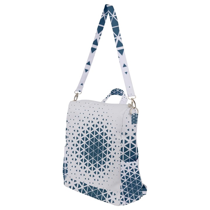 Business Blue Triangular Pattern Crossbody Backpack