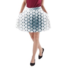 Business Blue Triangular Pattern A-line Pocket Skirt by Mariart