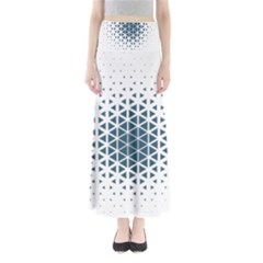 Business Blue Triangular Pattern Full Length Maxi Skirt by Mariart