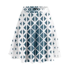 Business Blue Triangular Pattern High Waist Skirt by Mariart