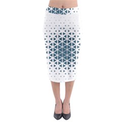 Business Blue Triangular Pattern Midi Pencil Skirt by Mariart