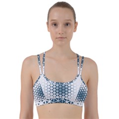 Business Blue Triangular Pattern Line Them Up Sports Bra by Mariart