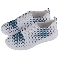 Business Blue Triangular Pattern Men s Lightweight Sports Shoes