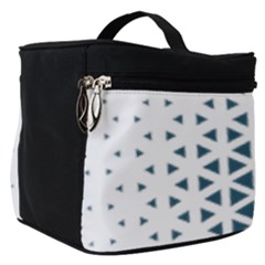 Business Blue Triangular Pattern Make Up Travel Bag (small)