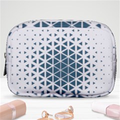 Business Blue Triangular Pattern Make Up Pouch (small)