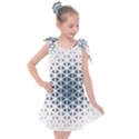 Business Blue Triangular Pattern Kids  Tie Up Tunic Dress View1