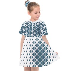 Business Blue Triangular Pattern Kids  Sailor Dress