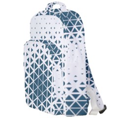 Business Blue Triangular Pattern Double Compartment Backpack