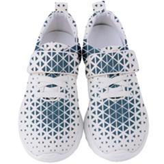 Business Blue Triangular Pattern Women s Velcro Strap Shoes