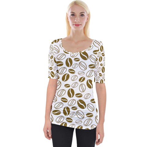 Coffee Beans Vector Wide Neckline Tee by Mariart