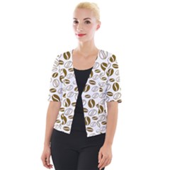 Coffee Beans Vector Cropped Button Cardigan