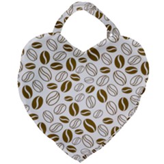 Coffee Beans Vector Giant Heart Shaped Tote by Mariart