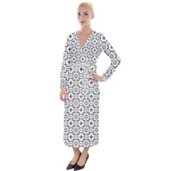 Decorative Ornamental Velvet Maxi Wrap Dress by Mariart