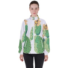 Cactaceae Thorns Spines Prickles High Neck Windbreaker (women) by Mariart