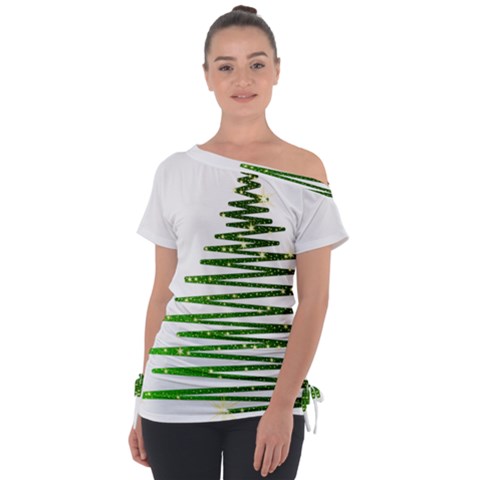 Christmas Tree Spruce Tie-up Tee by Mariart