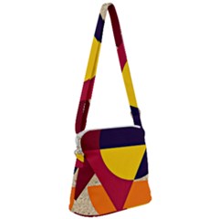 Circle Half Circle Colorful Zipper Messenger Bag