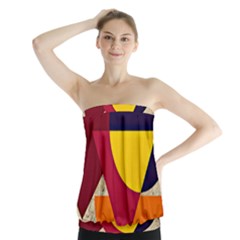 Circle Half Circle Colorful Strapless Top by Mariart