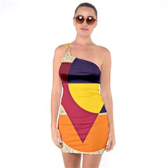 Circle Half Circle Colorful One Soulder Bodycon Dress by Mariart