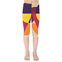 Circle Half Circle Colorful Kids  Capri Leggings  by Mariart