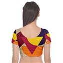 Circle Half Circle Colorful Velvet Short Sleeve Crop Top  View2