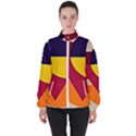 Circle Half Circle Colorful High Neck Windbreaker (Women) View1