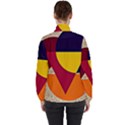 Circle Half Circle Colorful High Neck Windbreaker (Women) View2