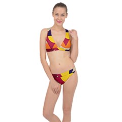 Circle Half Circle Colorful Classic Banded Bikini Set 