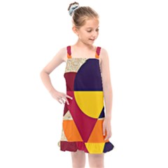 Circle Half Circle Colorful Kids  Overall Dress