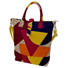 Circle Half Circle Colorful Buckle Top Tote Bag by Mariart