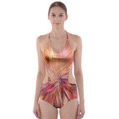 Color Background Structure Lines Cut-out One Piece Swimsuit by Mariart